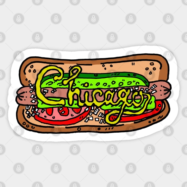 Chicago Dog Sticker by Colonel JD McShiteBurger